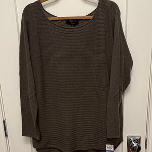 Charter Club Textured Olive Cashmere Sweater, NWT